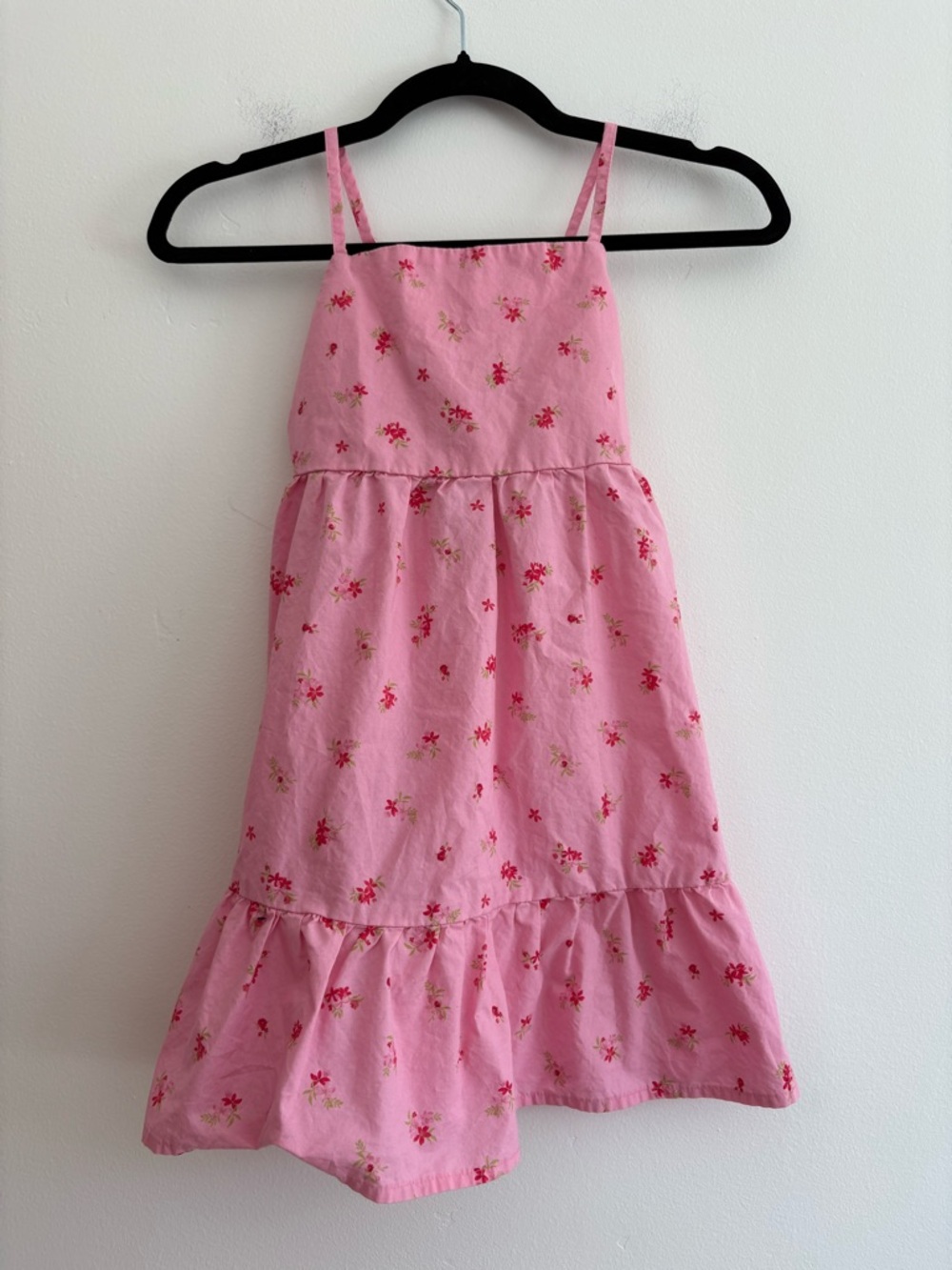 Children's Place Girl's Pink Ditsy Floral Tiered Dress Church Vacation Spring